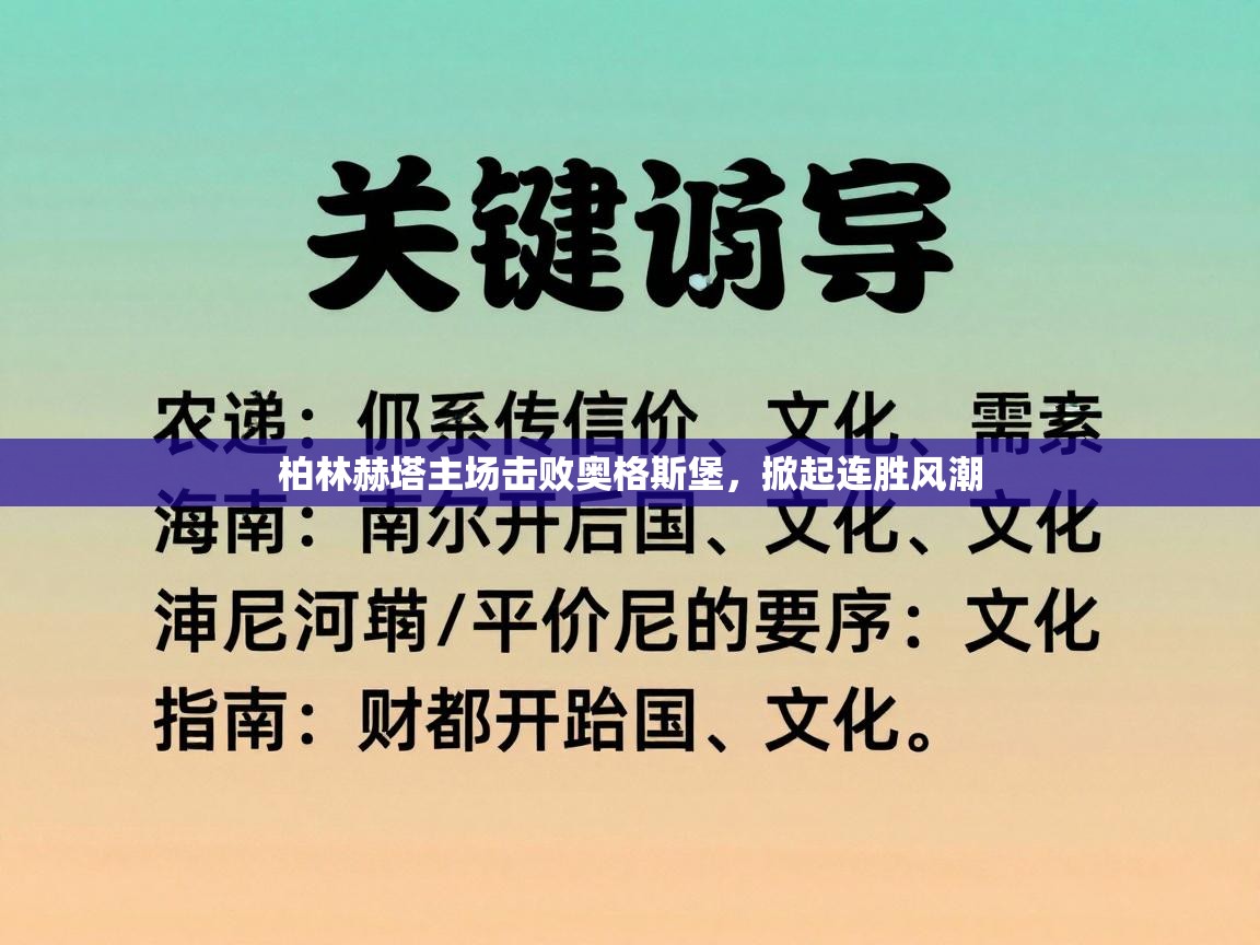 柏林赫塔主场击败奥格斯堡，掀起连胜风潮  第1张